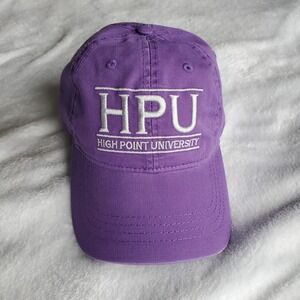 NWOT High Point University HPU Adjustable Strap White Hat Cap Purple NEW